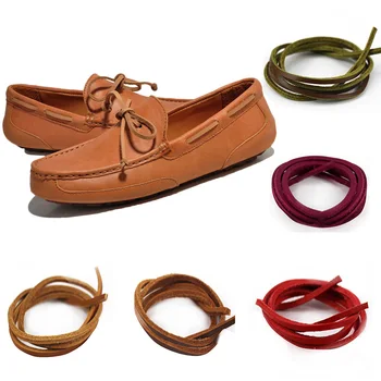 

1 Pair Rawhide Leather Shoelace Solid Color Beanie Boot Shoes Shoestrings Unisex Boot Shoe Laces 80/110cm Shoelaces wholesale