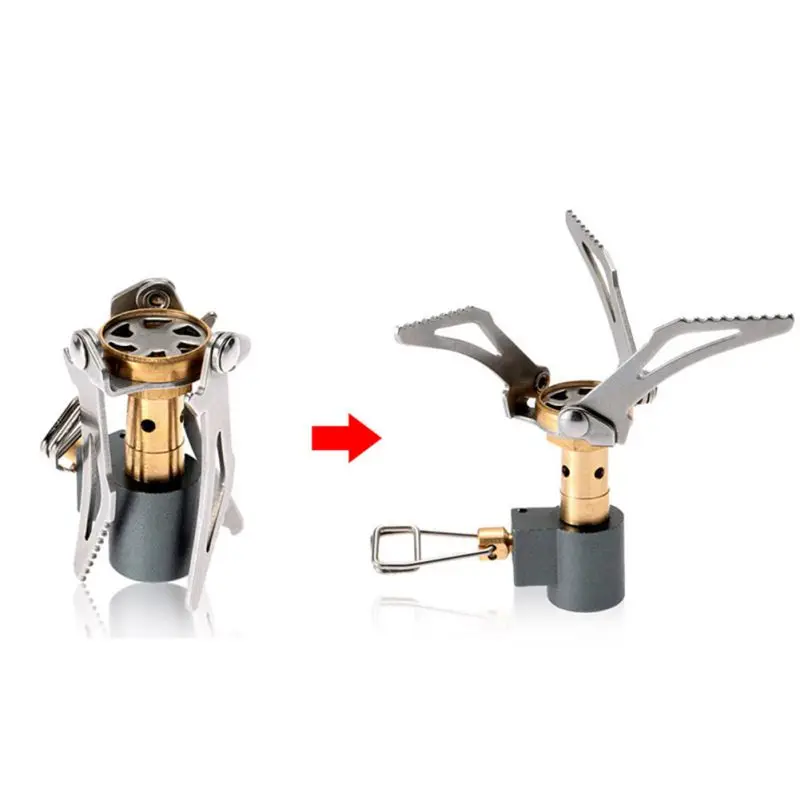 

Outdoor Portable Folding Mini Camping Stove Gas Stove Survival Oven Stove 45g Pocket Picnic Cooking Gas Stove