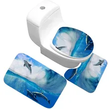 CAMMITEVER 3 шт. воды дельфин Ванная Комната Коврики Нескользящие ковры крышка унитаза Коврик для ванны и туалета ковры