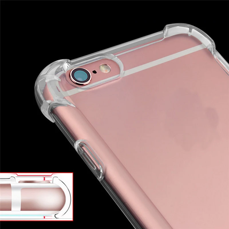 2017 Hot Transparent Anti Knock Soft TPU Silicone Case for