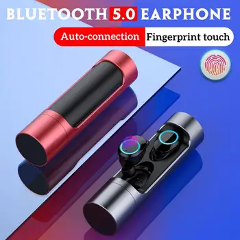

TWS Bluetooth 5.0 Wireless Earphone Deep Bass Earphones Stereo Headset Waterproof Earpiece Mini Earbuds with Charging Box