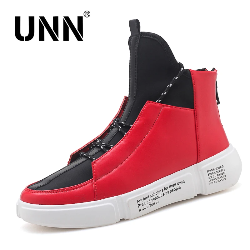 

UNN Men's Casual Shoes Men Wide Spring/Winter Top Fashion Vulcanized Shoes Lace-up High Style Black Man Shoes Size 39-44