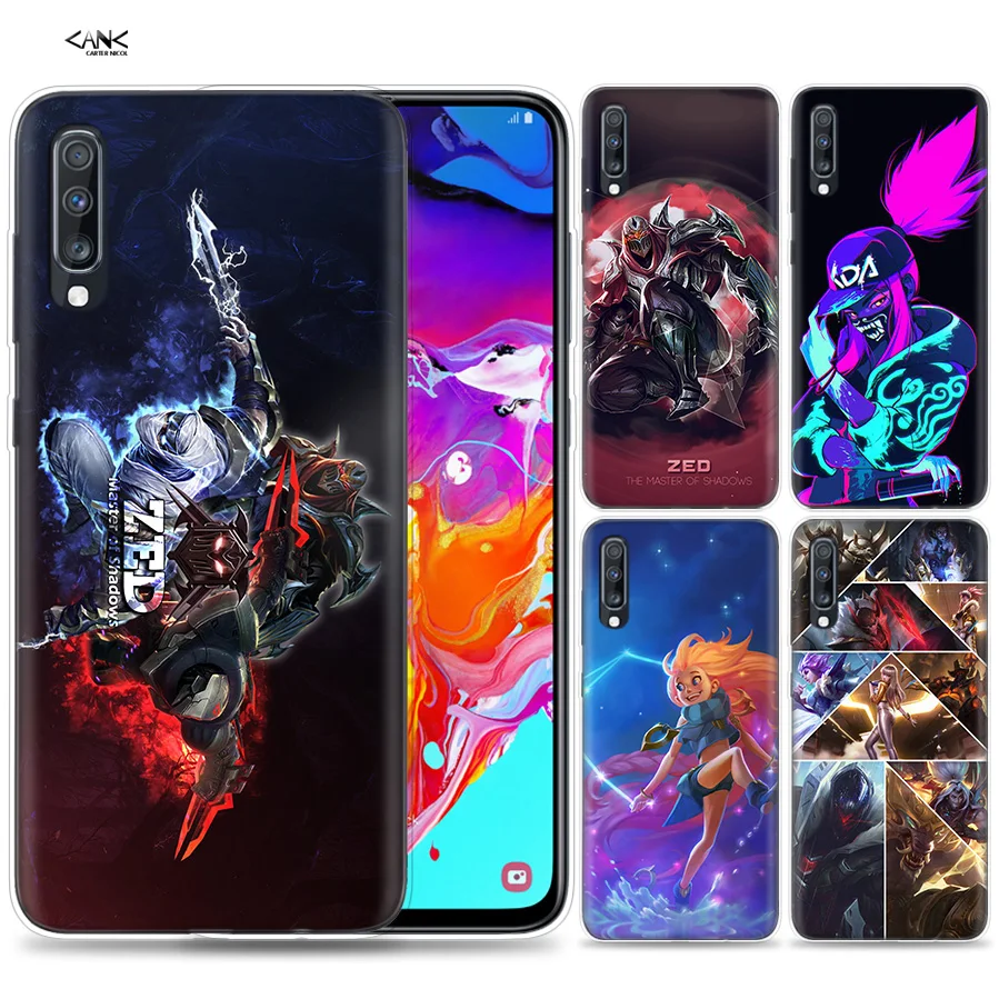 

Bags Case for Samsung Galaxy Mobile Phone A50 A70 A30 A20 J4 J6 J8 A6 A8 M30 A7 Plus 2018 Note 8 9 League of legends LOL ZED Coq