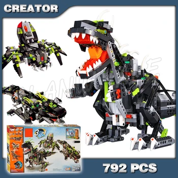 

792pcs Creator 3in1 Monster Dino 24010 Walking Spider Crocodile Model Building Blocks Electric Dinosaur Toy Compatible with