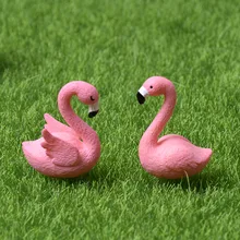 2 шт./компл. 2 см* 3 см микро Фламинго миниатюрная фигурка Животные украшения набор «сделай сам» для Цветущий сад небольших растений украшения