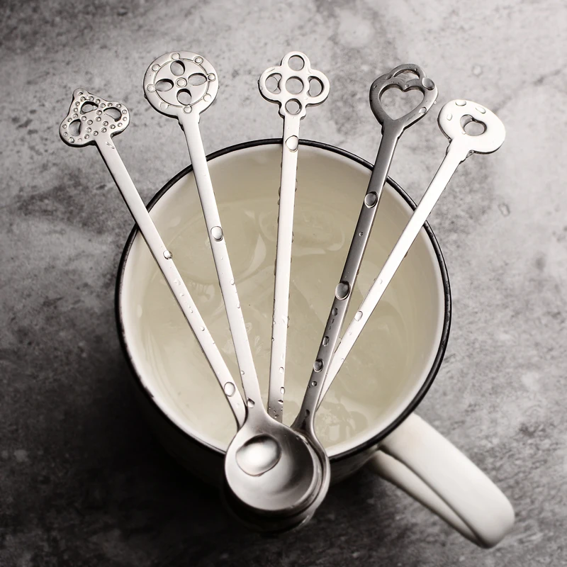 

1set/6pcs Small Coffee Spoon Flatware Top Grade Stainless Steel Mini Dessert Spoons Set for Snacks Ice Cream Candy Teaspoon