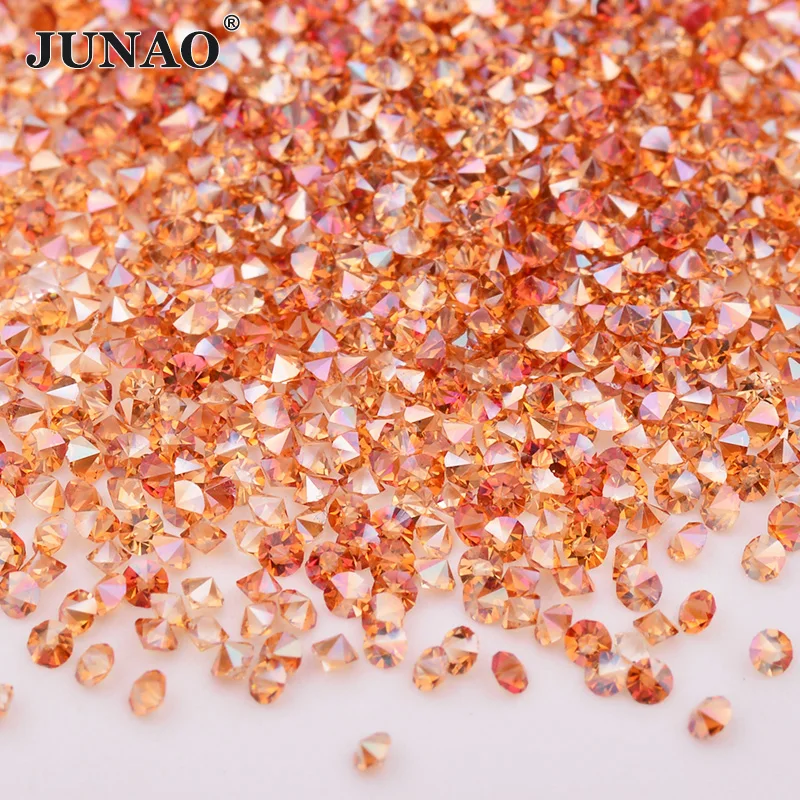 

JUNAO 1.2mm Wine Red Micro Nail Rhinestone Mini Glass Beads Non Hotfix Strass Point Back Diamond Pixie Crystal Stones for Craft