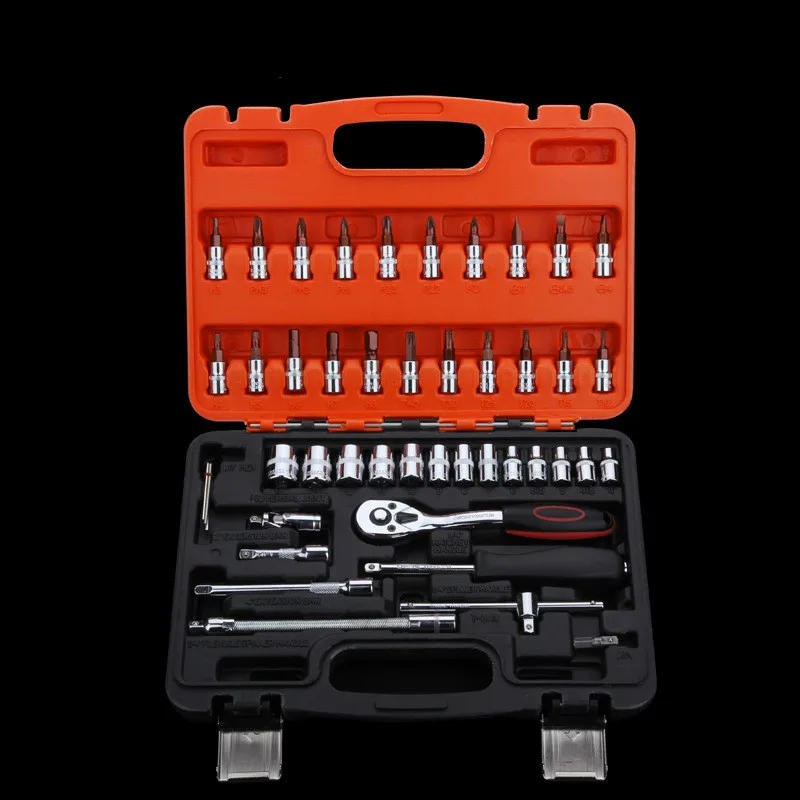 

46 Sleeve Tool Set Car Aftermarket Maintenance Tool Set 46 Suit Combination Wrenches