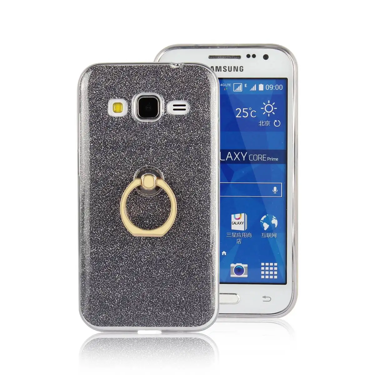 Блестящий чехол подставка с кольцом для samsung G360 Galaxy Core Prime Siliocne чехол|Бамперы| |