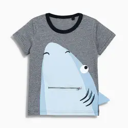 Little maven/модная футболка с изображением акулы для маленьких мальчиков 1-6 лет, хлопковые топы для новорожденных мальчиков и девочек, футболки