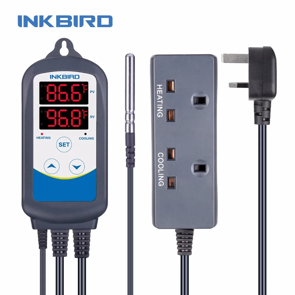 

Inkbird ITC-310T-B UK Plug 12 Periods Timer Stage Digital Heating&Cooling Thermometer Temperature Controller For Brewing Carboy