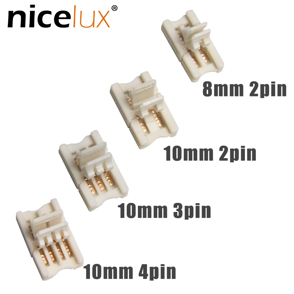 

10pcs/lot 2pin 3pin 4pin Slim LED RGB Connector Conductor for 8mm 10mm 3528 5050 RGB Dual LED Strip to Strip Terminals
