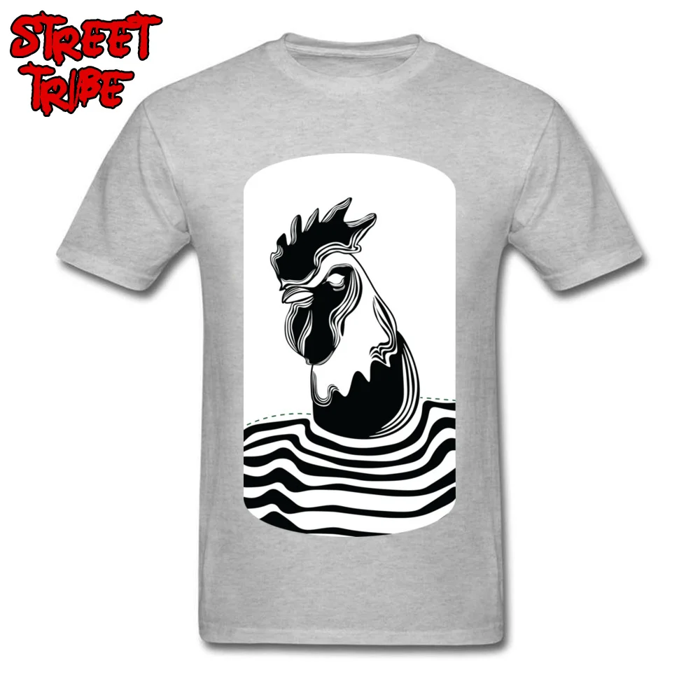O Neck Rooster medallion Pure Cotton Men T Shirt Design Short Sleeve Tops Shirts Designer Comics Sweatshirts Drop Shipping Rooster medallion grey