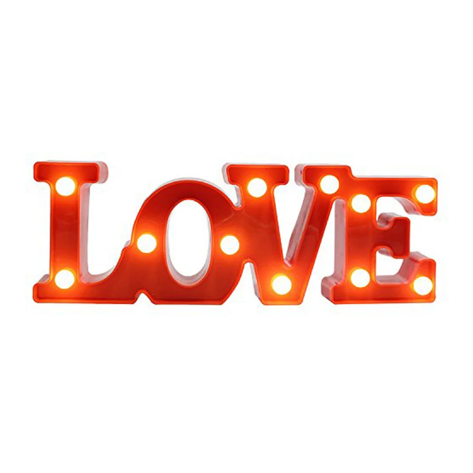 Guxen 3D новинка лампа Фламинго ананас кактус кокосовое дерево Лодка Якорь Снежинка Единорог любовь сердце для подарка украшения спальни - Испускаемый цвет: Love letter