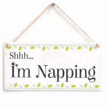 

Meijiafei Shhh... I'm Napping - Beautiful Home Accessory Novelty Sign Sign Quiet Napping Sleeping Plaque 10"x5"