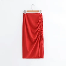 Сексуальный Тюль Для женщин-s Красный Повседневная юбка в складку Винтаж Высокая Талия Лето шифон плиссированные Faldas Mujer Moda
