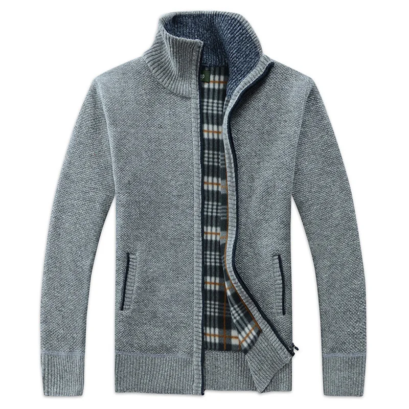2018 الخريف الشتاء الرجال SweaterCoat فو الفراء رداء علوي من الصوف جاكيتات الرجال سستة محبوك سميكة معطف عارضة تريكو M-3XL