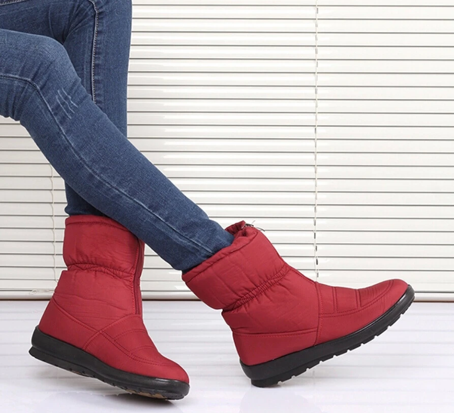 

snow boots 2016 Winter warm non-slip waterproof women boots mother shoes casual cotton winter autumn boots femal shoes EUR 35-42
