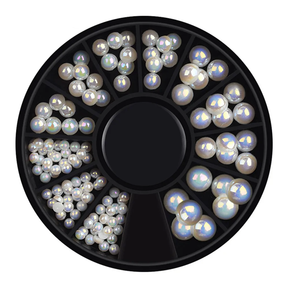 

Mixed Size Nail Art Gradient Mermaid Pearls 3D Rhinestones Decorations Beads DIY Charm Salon Manicure Design Accessory Tools