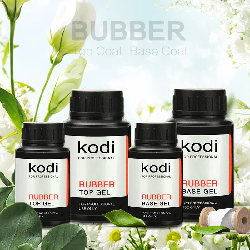 

Top Quality 30ml Kodi Rubber Top Coat Base Coat Led Gel Nail Polish UV Nail Primer Soak Off UV Nail Gel Manicure Nail Art Salon