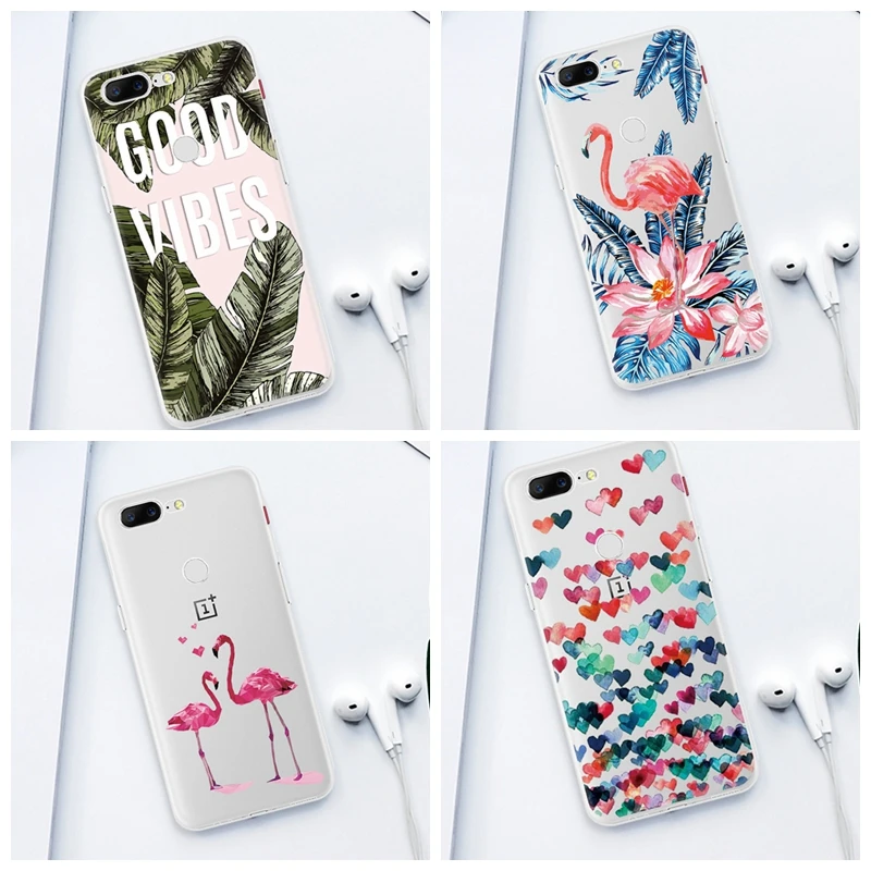 

Cactus Plants Patterned Silicone Clear TPU Case for Oneplus 6 5 3T 5T Cute Back Cover Shell for One Plus 3T 3 1+ 5 6 Fundas