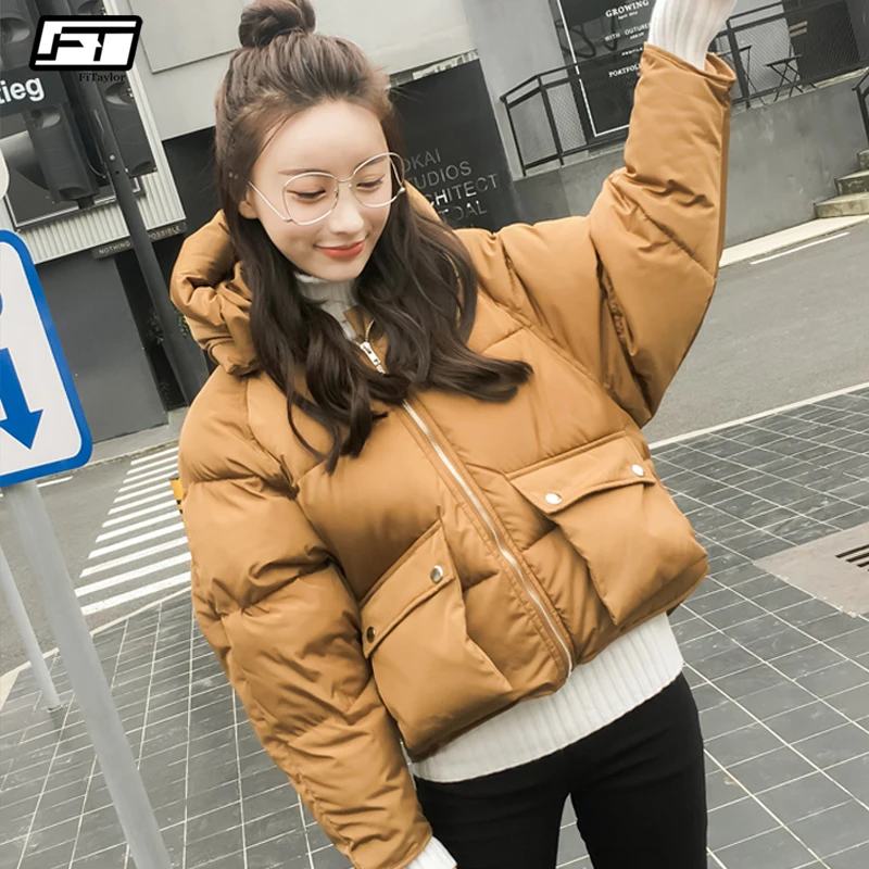 

Fitaylor Women Winter Padded Cotton Coats Casual Parkas Camouflage Pink Wadded Jacket Loose Warm Short Cute Overcoat
