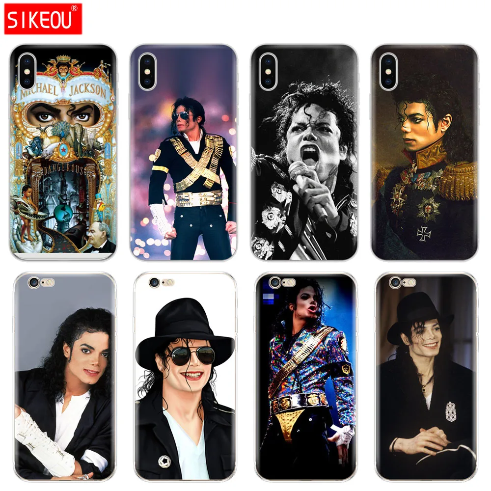 

Silicone Cover Phone Case For Iphone 6 X 8 7 6s 5 5s SE Plus 10 XR XS Max Case Michael jackson