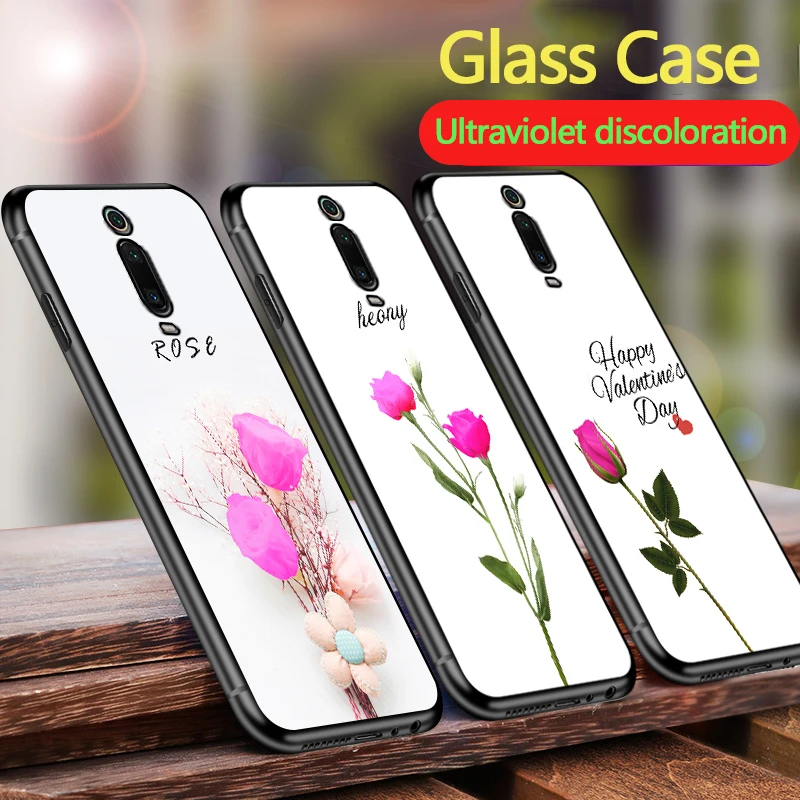 

Ultraviolet discoloration Glass Case For xiaomi Mi CC9 9T 8 9 SE A1 A2 PLAY For redmi K20 7 7a note 7 5 Pro 4X Change Color case