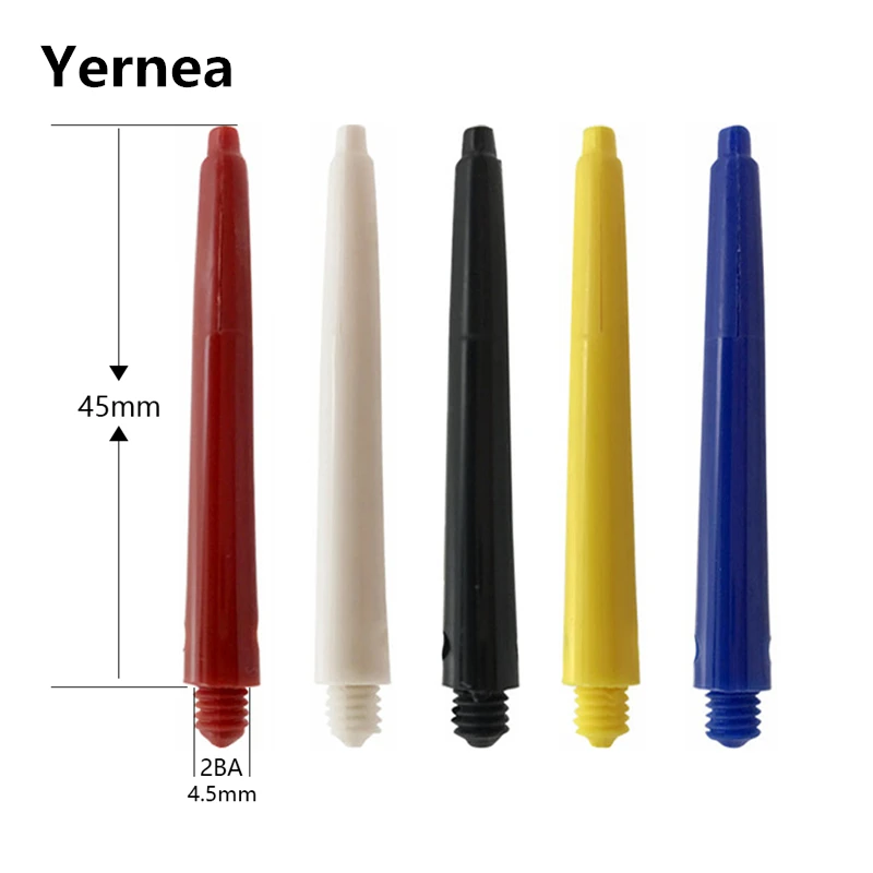 

New High-quality 15Pcs Colour Darts Shafts 45mm Length Nylon Material 2Ba Screw Thread Plaslic Shaft Wholesale