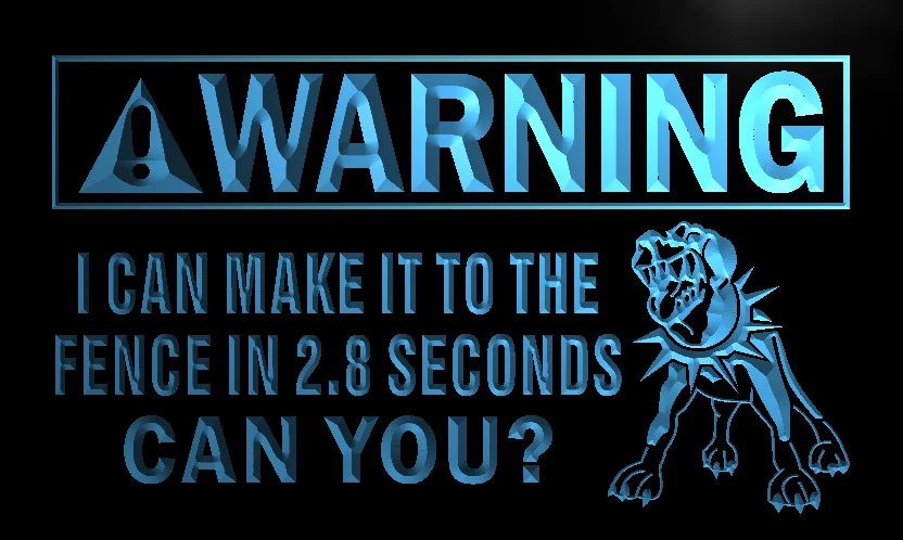 N032 Warning I can make it into Fence Dog LED Neon Light Sign | Дом и сад