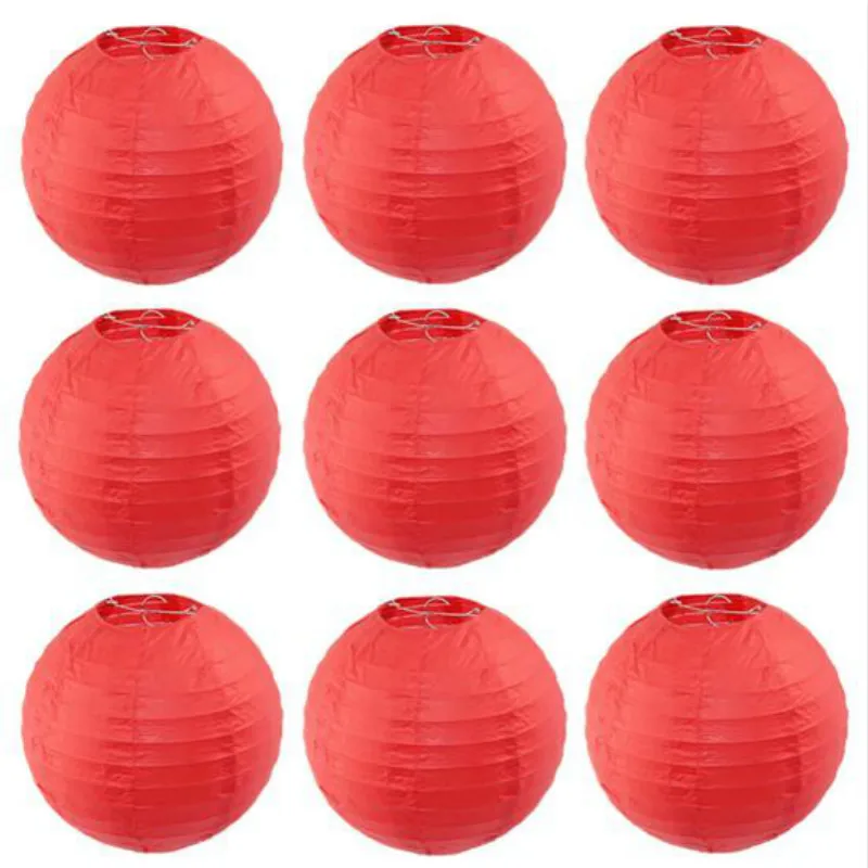 Hot sale 10 40 cm Red Round Lantern DIY Paper Lanterns For Wedding