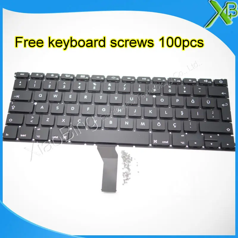  5PCS---Brand New TR Turkish Turkey keyboard+100pcs keyboard screws For MacBook Air 13.3