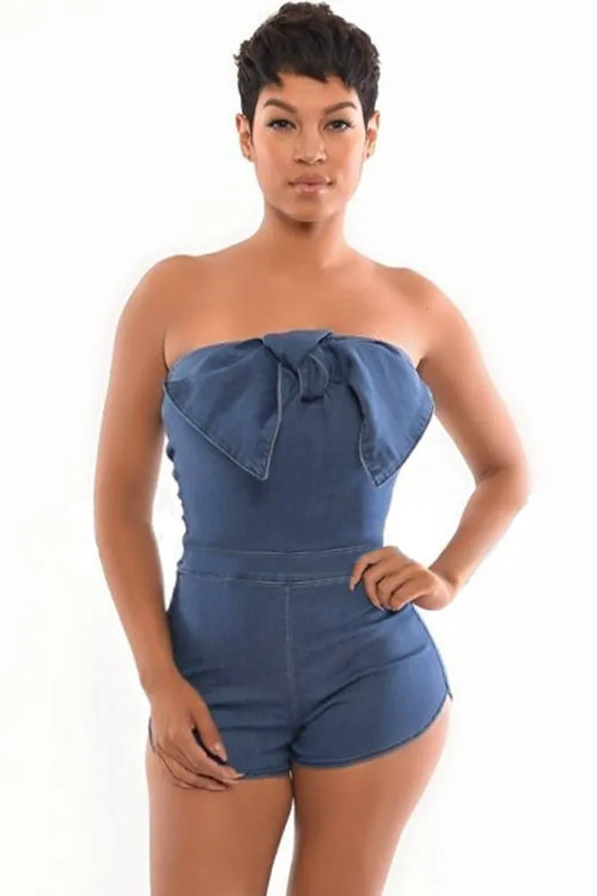 womens denim romper shorts