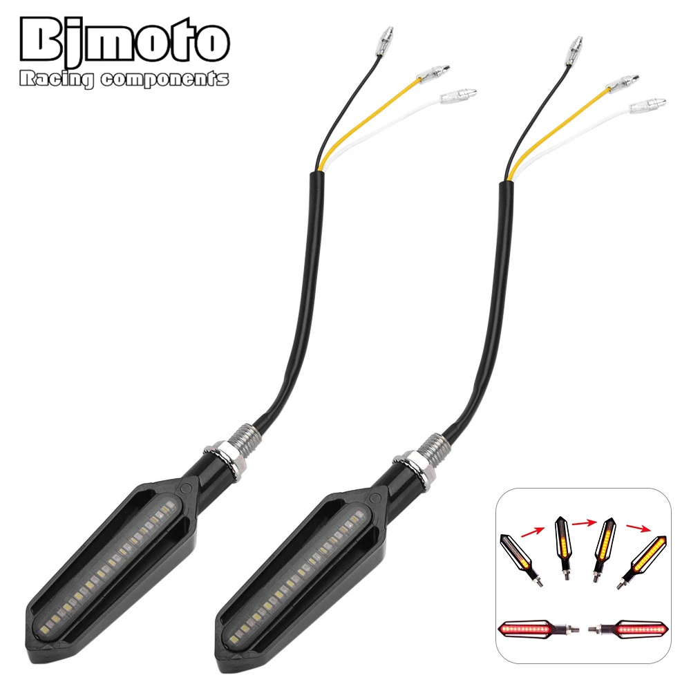 

Bjmoto 10MM M10 Motorbike Flowing Water Flashing Universal Motorcycle 12V Turn Signal DRL Light Indicator Brake Light Blinker