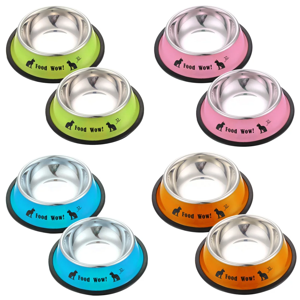 

11cm Diameter Stainless Steel Anti-skid Dog Cat Food Water Bowls for Cats Dogs Pet Drinking Feeding Tool Dog Bowl Food Container