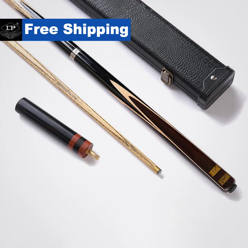 

LP Billiar Hunter Series Snooker Cue 3/4 Split One Piece Cue 10mm Tip Professional Ashwood Shaft Ebony Butt with Solid Extension