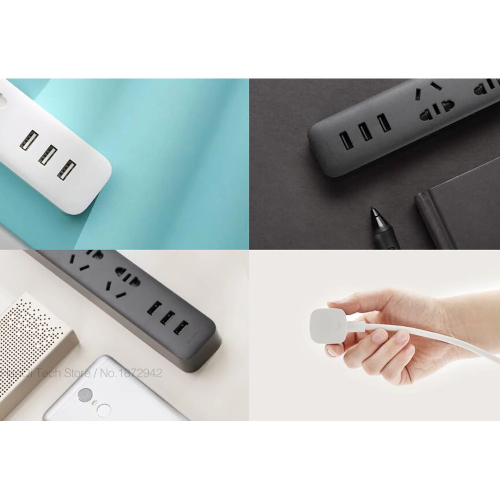 Xiaomi Mijia электронный блок питания с разъемом для быстрой зарядки 3 USB + розетки