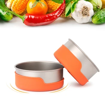 

1pcs Japanese Style Pure Titanium Bowl Soup/Salad Rice Bowls Titanium Tableware Bowl Eco-friendly Ice Cream Bowls Creative Fruit