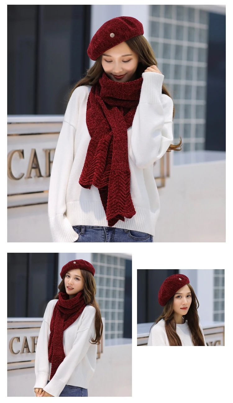 Новое поступление для женщин зимние однотонные удобные мягкие модный шарф толстые дикий длинный теплый вязаный Открытый Модный шарф