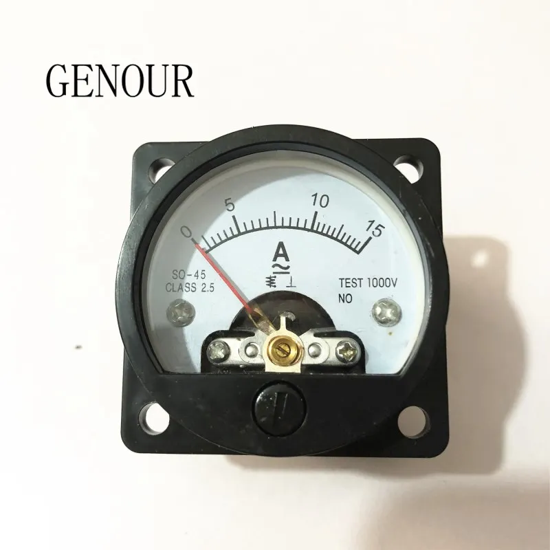 

Hot AC 0-15A Class 2.5 Round Analog Panel AM Meter Current Measuring Ammeter Gauge Black SO-45