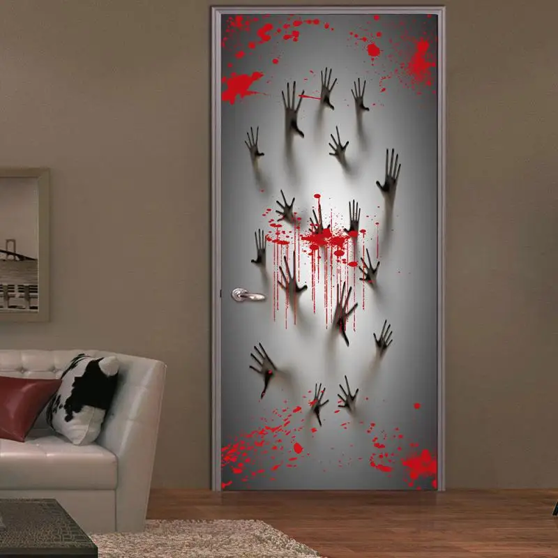 Наклейка на стене на Хэллоуин дом с привидениями Декор окна двери наклейки зомби руки 78X30 дюймов Настенный декор