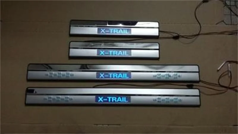 Parrillas de puerta LED ABAIWAI para Nissan x-trail rascador de placas de protección para el Exterior del coche X Trail 2008-2013 2014 de 2015, 2016 4 unids/set Parrillas de puerta LED ABAIWAI para Nissan x-trail rascador de placas de protección para el Exterior del coche X Trail 2008-2013 2014 de 2015, 2016 4 unids/set
