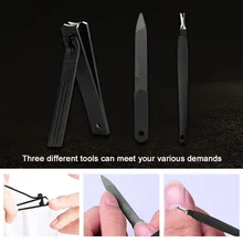 3 шт. машинка для стрижки ногтей из нержавеющей стали, набор для маникюра и педикюра, триммер для ногтей, набор для путешествий и ухода с футляром для хранения, набор для ногтей