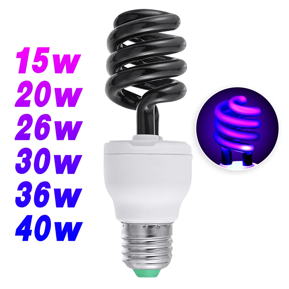 

E27 220V UV Light Bulb UV Ultraviolet Fluorescent CFL Light Bulb Fluorescent CFL Energy Saving Black Light Violet Lamps Lighting