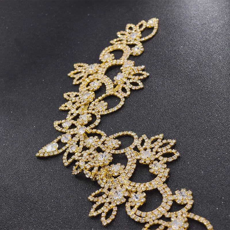 Rhinestone bridal dress necklines appliques (6)