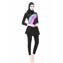 Распродажа Черный Один комплект Мусульманский купальник