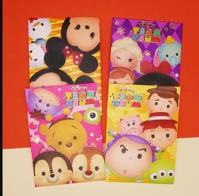 

10 Packs 60 Pcs Cartoon Bear Mickey Minnie Long Size Red Packet 2019 Chinese New Year Red Envelope