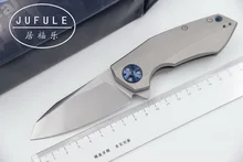 Jufule hecho oem sidis flipper cuchillo plegable titanium mango cojinete de bolas de campamento de caza de la supervivencia del bolsillo herramienta edc 204 p hoja cuchillo
