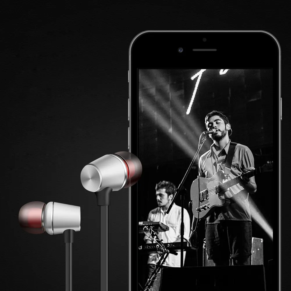 

New Universal Portable Sport Music n-Ear Earphone Stereo Head phones 3.5mm Magnetic Headset Built-in Mic For Cell Phone