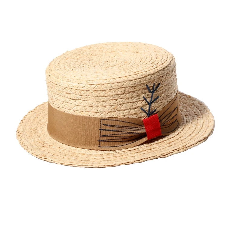 2017 Summer Women Straw Hats Small Fedora Flat Top Panama Sun Hats